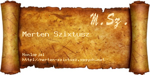 Merten Szixtusz névjegykártya